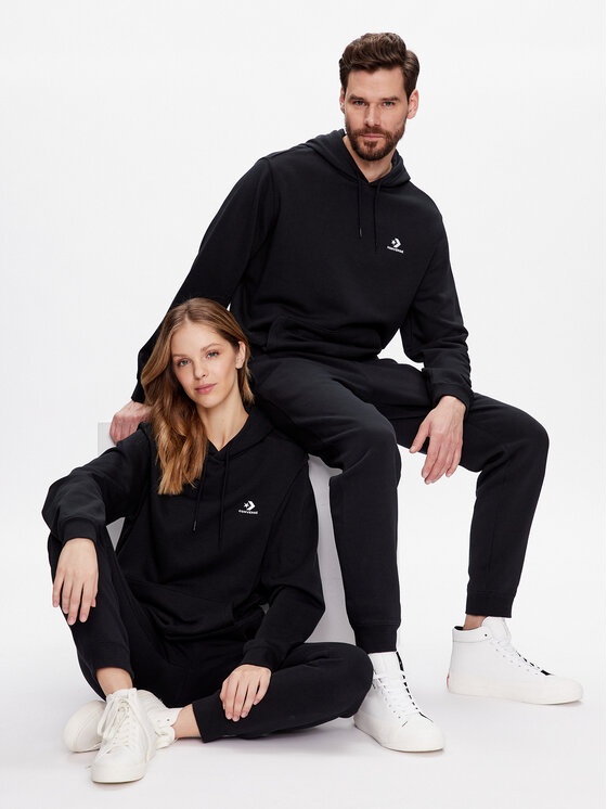 Converse Felpa Unisex Go To Embroidered Star Chevron 10023874 A01 Nero Regular Fit