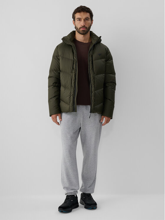 4F 4F Kurtka puchowa CITY JACKETS Khaki Regular Fit