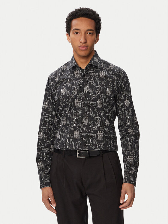 KARL LAGERFELD Cămașă 605000 563613 Negru Regular Fit