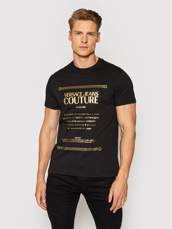 Versace Jeans Couture T shirt 71GAHT01 Nero Regular Fit Modivo