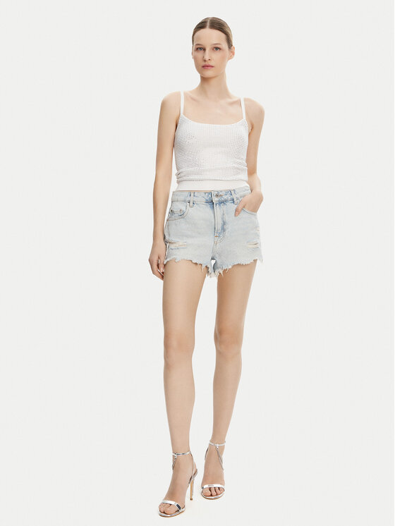 Guess Guess Top W5GR47 Z3MN2 Alb Regular Fit