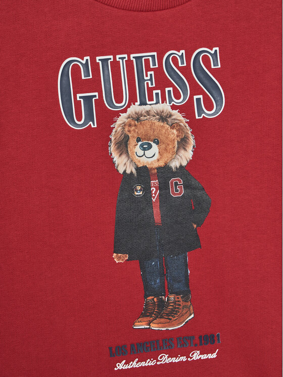 Guess Guess Mikina L5BQ07 KAD74 Červená Regular Fit