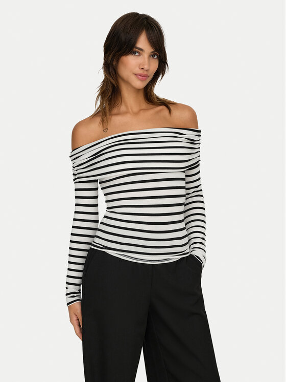 ONLY ONLY Halenka Glamour 15339759 Bílá Slim Fit