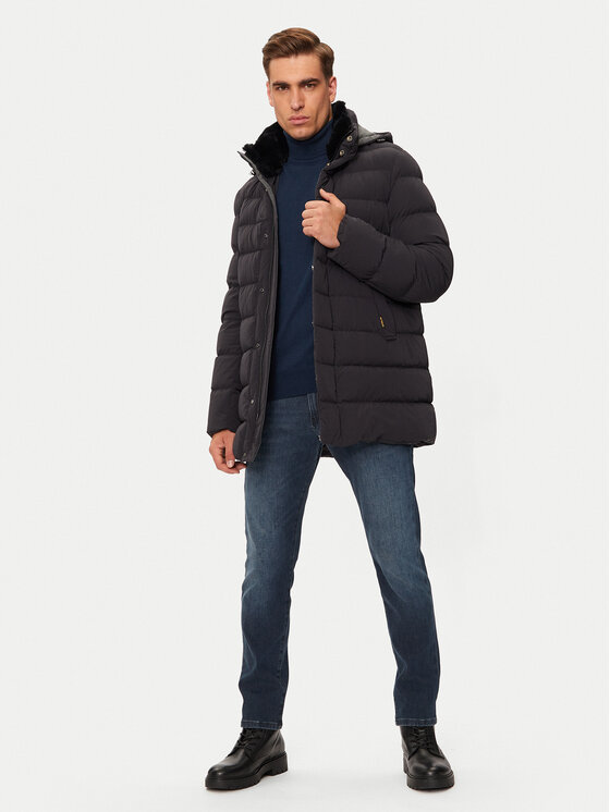 Hetregó Hetregó Μπουφάν πουπουλένιο William 8N435R Μαύρο Regular Fit