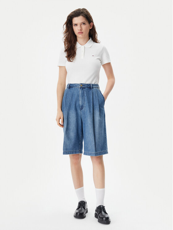 Tommy Jeans Tommy Jeans Polo marškinėliai Essential DW0DW20160 Balta Slim Fit