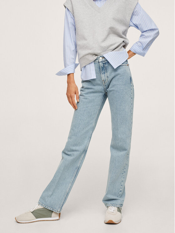 Mango Jeansy Gala 17005958 Niebieski Straight Fit • Modivo.pl