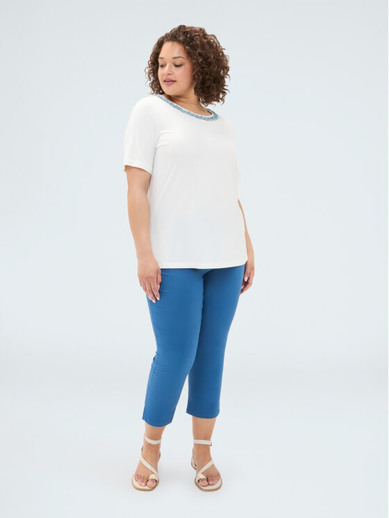 Fiorella Rubino Fiorella Rubino Pantaloni di tessuto P030L002378N024 Turchese Skin Fit