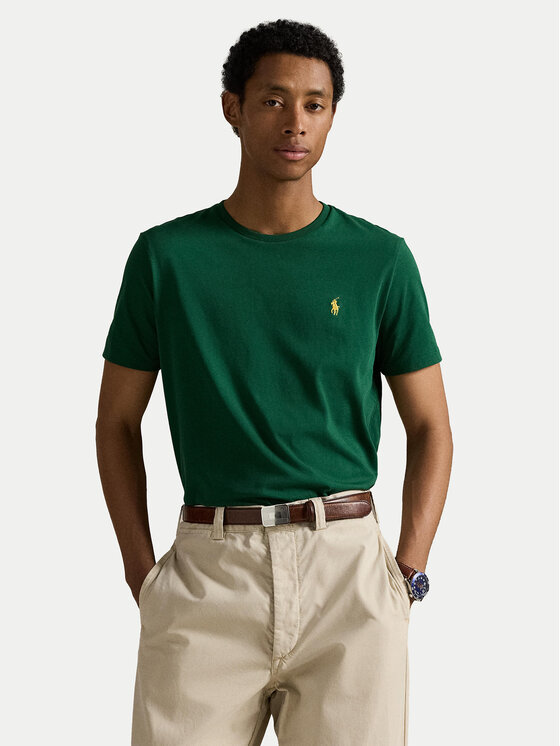 Polo Ralph Lauren Polo Ralph Lauren Majica 710671438461 Zelena Custom Slim Fit