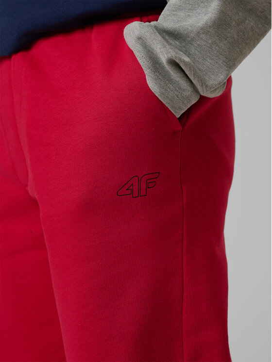 4F 4F Spodnie dresowe BASIC+ Czerwony Regular Fit