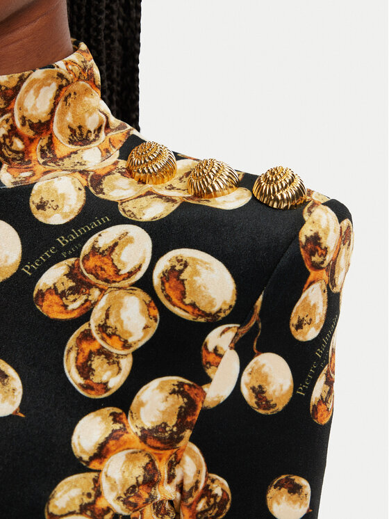 Balmain Balmain Ежедневна рокля DF0R8755JJ44 Черен Slim Fit