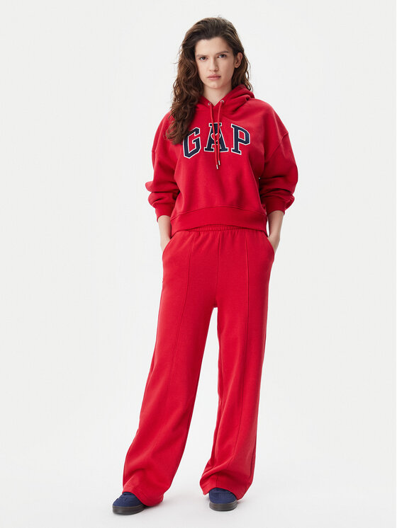 Gap Gap Spodnie dresowe 729444-14 Czerwony Wide Leg
