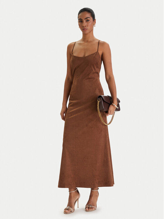 Bardot Bardot Kleid aus Kunstleder Nadira 59194DB3 Braun Slim Fit