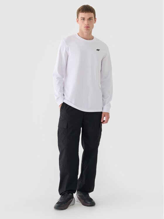 4F 4F Longsleeve 4FWMM00TLONM432-10S Biały Regular Fit