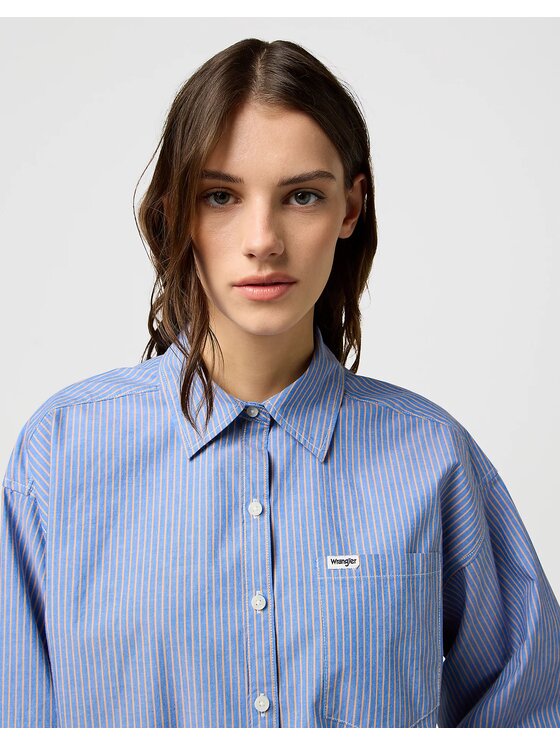 Wrangler Wrangler Camicia COOL GIRL BLOUSE Blu Relaxed Fit