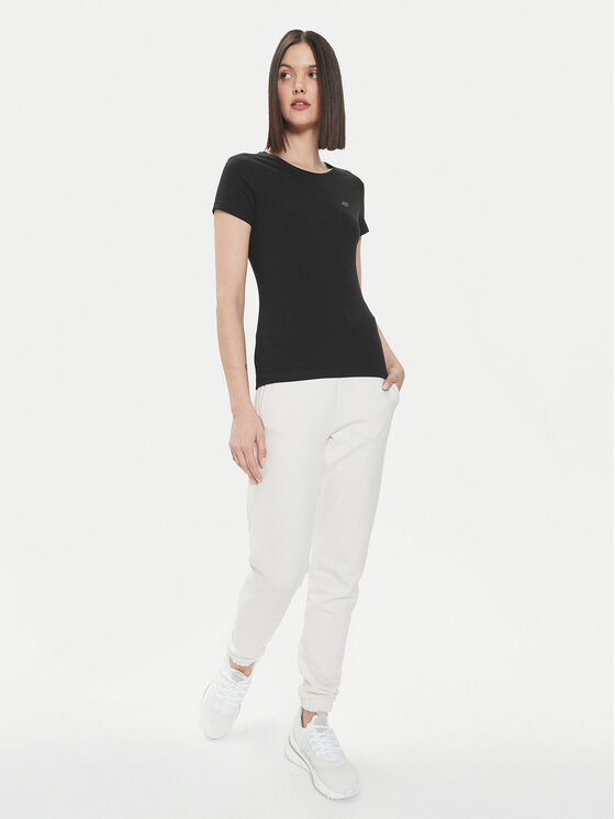 4F 4F Tričko 4FWSS24TTSHF1161 Čierna Slim Fit