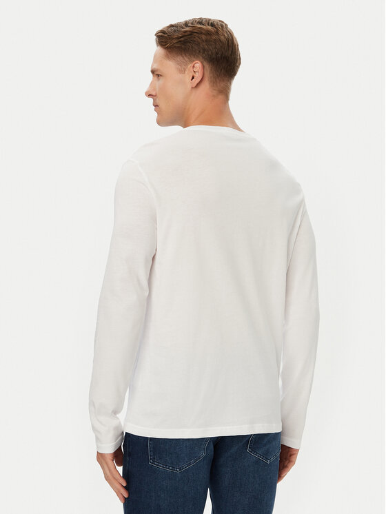 United Colors Of Benetton United Colors Of Benetton Pikkade varrukatega T-särk 3U53J1F05 Valge Relaxed Fit