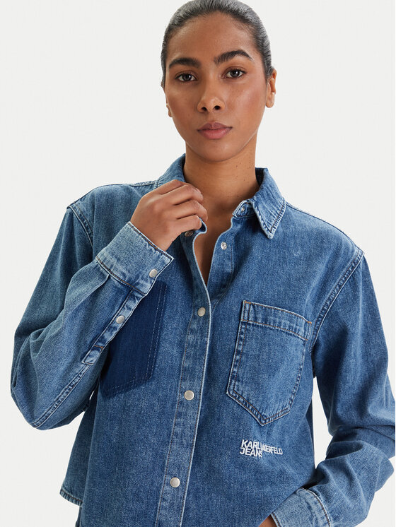 Karl Lagerfeld Jeans Karl Lagerfeld Jeans cămașă de blugi B1W11021 Albastru Regular Fit