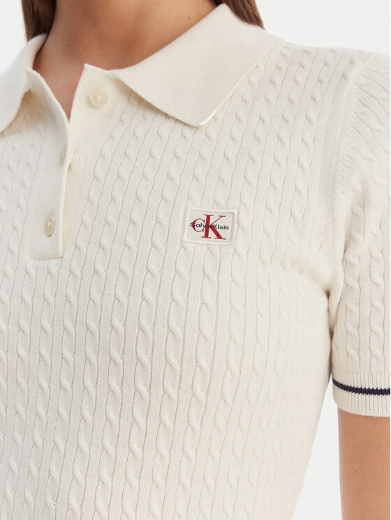 Calvin Klein Calvin Klein Igapäevane kleit Microcable LV047F323G Beež Slim Fit