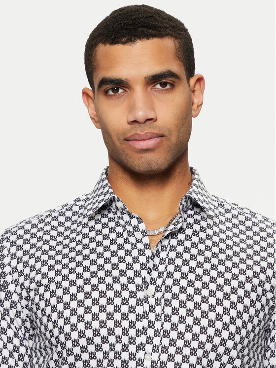 HUGO HUGO Marškiniai Elisha02 50534076 Juoda Extra Slim Fit