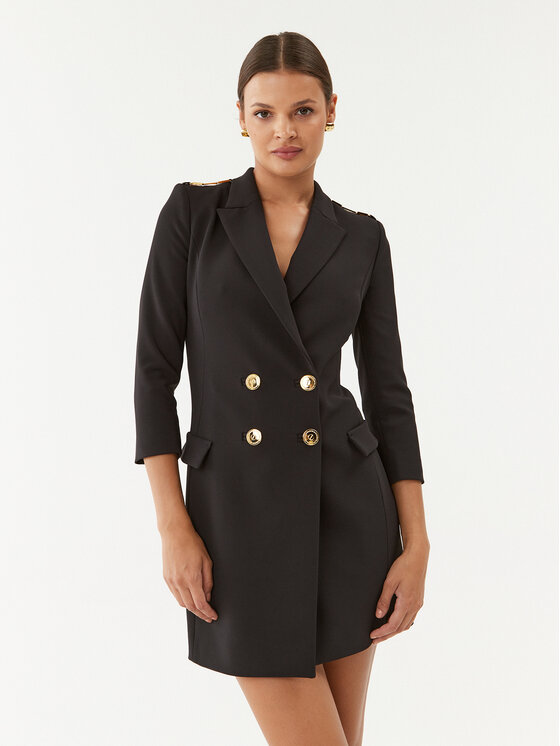 Elisabetta Franchi Elisabetta Franchi Kokteilinė suknelė AB-417-36E2-V520 Juoda Regular Fit
