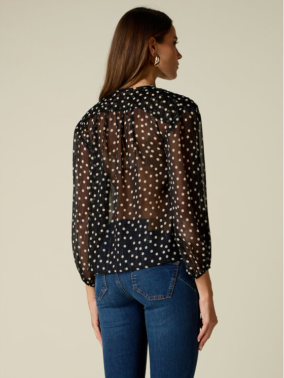Oltre Oltre Bluzka 2143J000939N0Z3 Czarny Regular Fit
