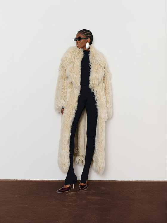 La Mania La Mania Cappotto CRYSTAL Beige Classic Fit
