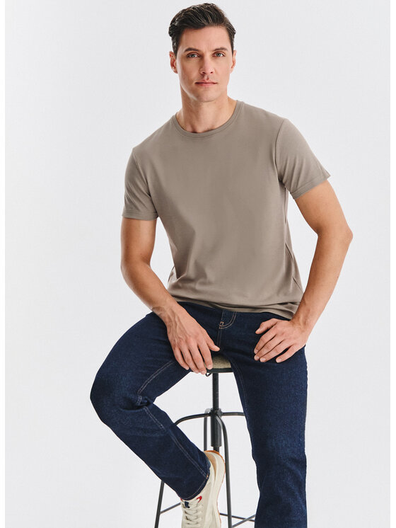 Pako Lorente Pako Lorente T-Shirt P000B-TT-005 Brązowy Regular Fit