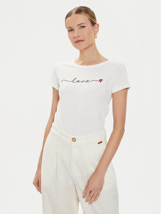 JDY Tricou Paris 15193227 Alb Regular Fit