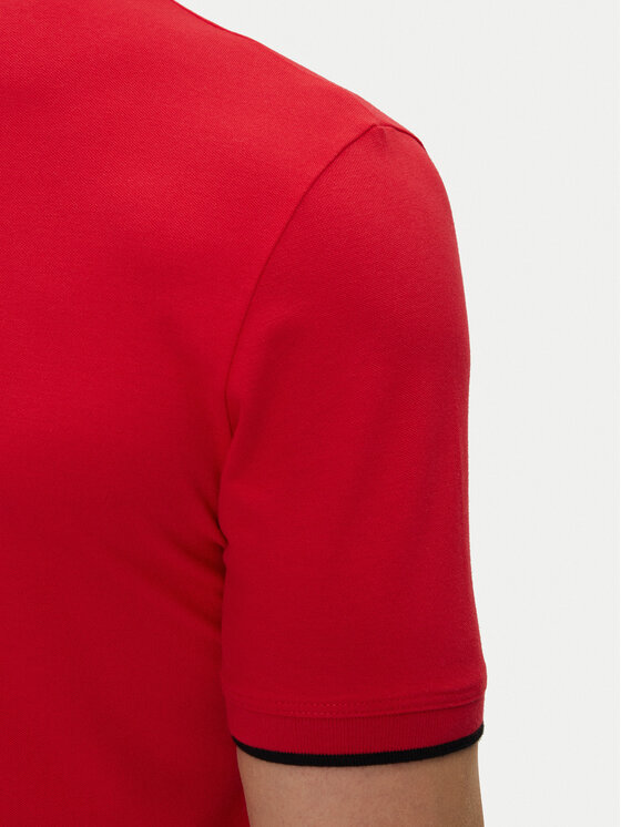 HUGO HUGO Тениска с яка и копчета Dinoso222 50467344 Червен Slim Fit