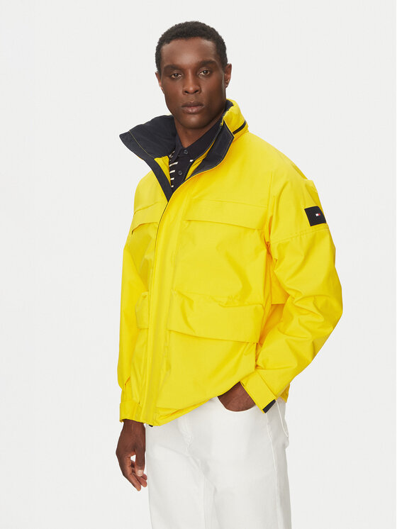 Tommy Hilfiger Tommy Hilfiger Bunda pro přechodné období Regatta Mid Length Jacket MW0MW39200 Žlutá Loose Fit