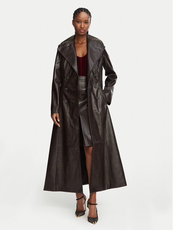 Bardot Bardot Kunstleder-Mantel Andros  60598JB Dunkelrot A-Line Fit