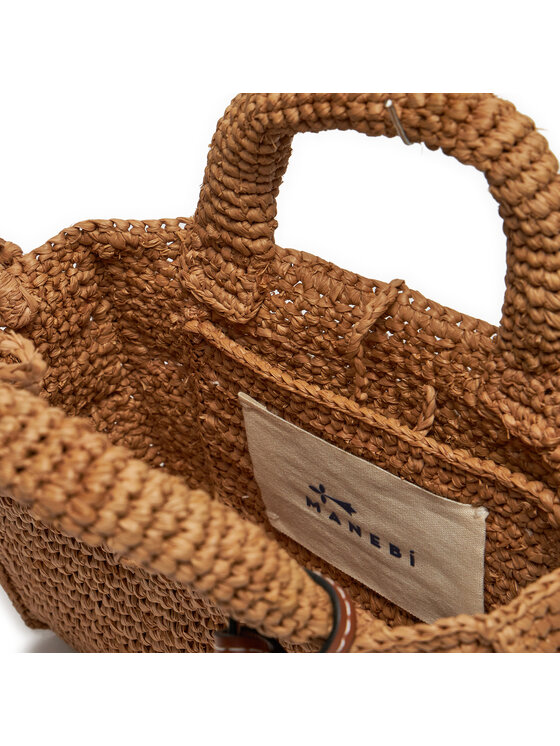 Manebi Manebi Táska Handcrafted Raffia Sunset Bag Mini V 2.2 CO Bézs