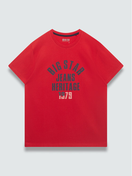 BIG STAR BIG STAR T-Shirt NELLER Czerwony Basic Fit