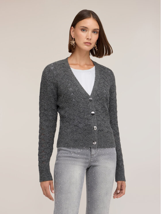 Motivi Motivi Cardigan M580W004298N023 Grigio Regular Fit