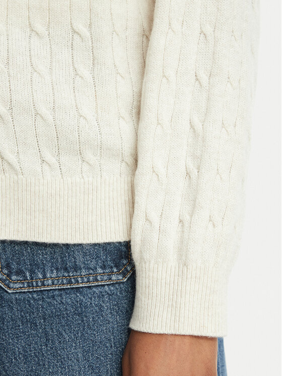 Tommy Hilfiger Tommy Hilfiger Strickjacke UW0UW06630 Creme Relaxed Fit