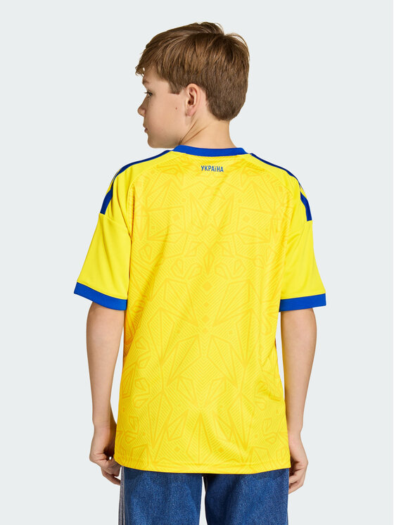 adidas adidas Koszulka techniczna Ukraine 26 Home Kids Jersey Żółty Regular Fit