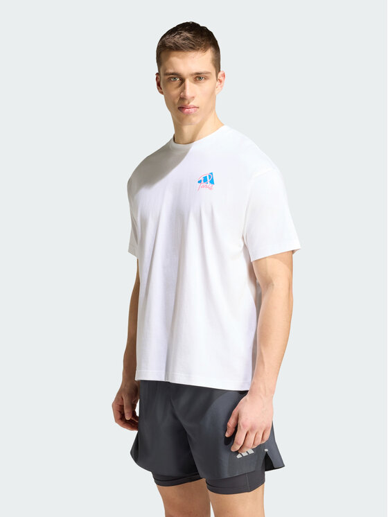 adidas adidas Koszulka techniczna 167856 Biały Loose Fit