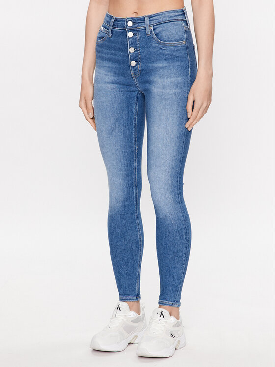 Calvin Klein Jeans Jeans Hlače J20J221252 Modra Skinny Fit