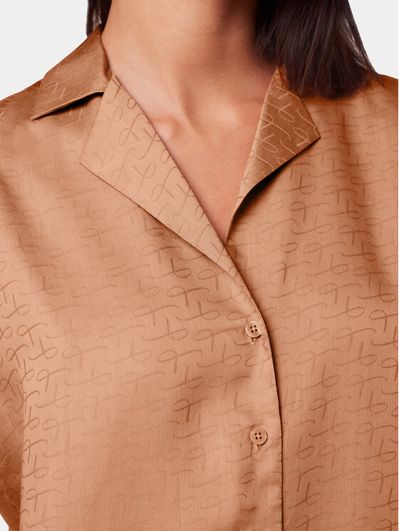 Triumph Triumph Тениска на пижама Silky Sensuality 10218320 Кафяв Relaxed Fit
