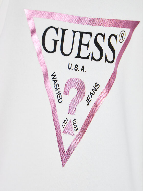 Guess Guess Μπλούζα J74Q10 KAUG0 Λευκό Regular Fit