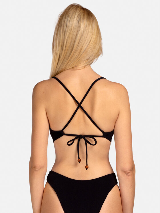 Miss Lou Miss Lou Bikini pezzo sopra G-BE2-CZ Nero
