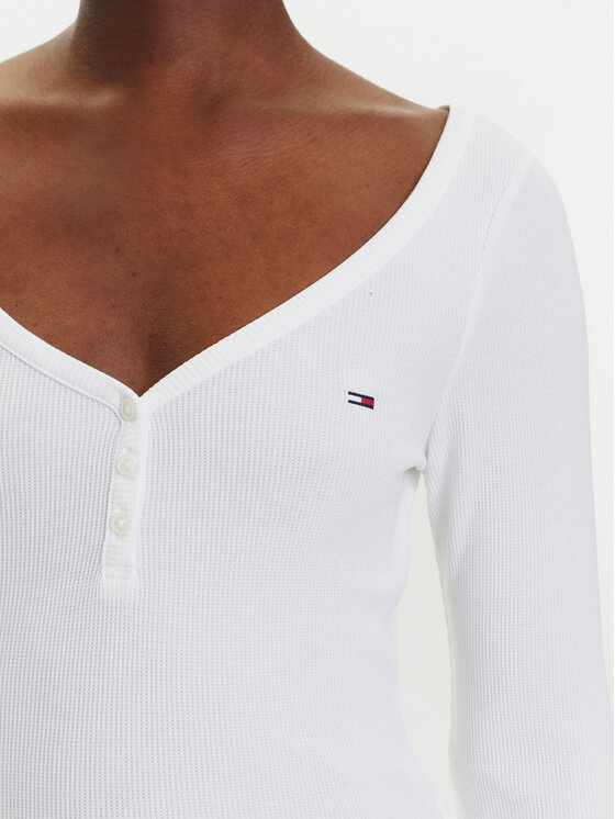 Tommy Jeans Tommy Jeans Blusa Henley DW0DW20903 Bianco Slim Fit