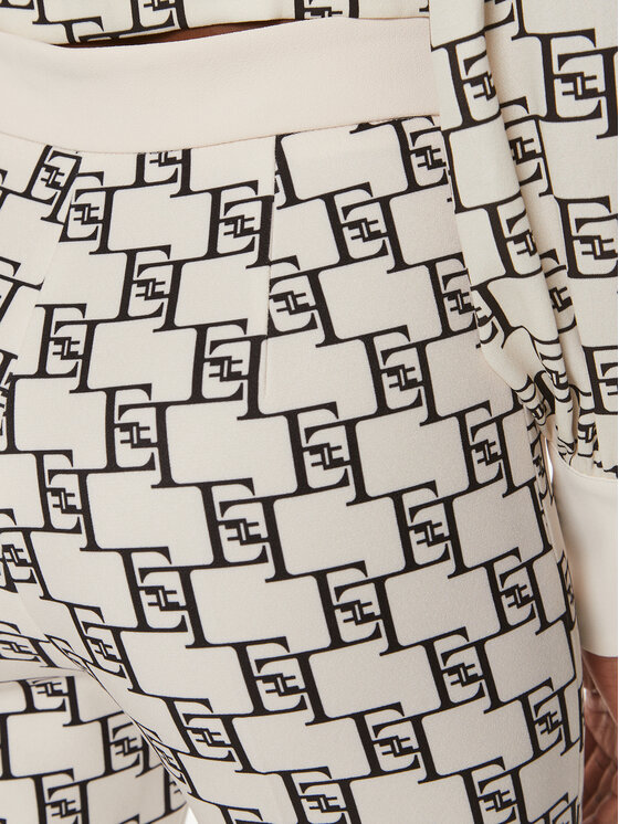 Elisabetta Franchi Elisabetta Franchi Hlače iz tkanine PA-S14-41E2-V320 Écru Slim Fit