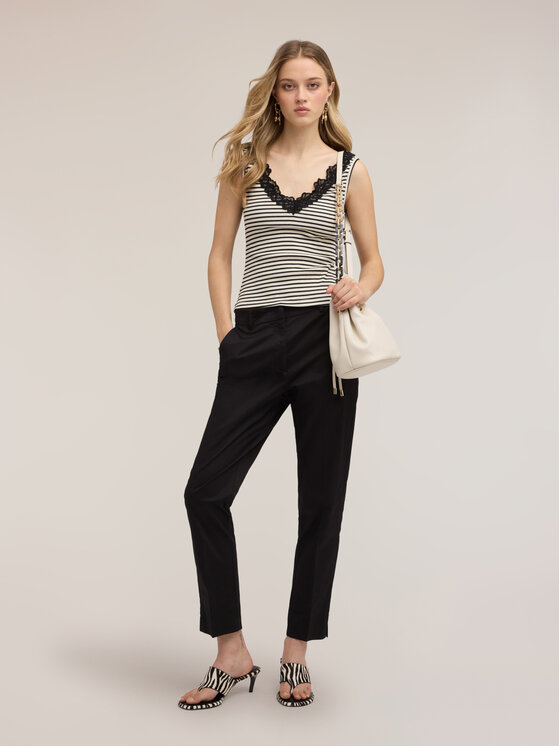 Motivi Motivi Pantaloni di tessuto P03BQ004701N033 Nero Slim Fit