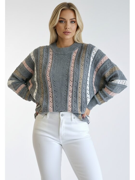FIGL FIGL Πουλόβερ M1276 Γκρι Regular Fit