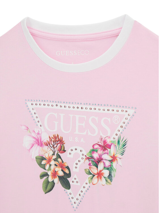 Guess Guess Tricou J6GI23 K6YW4 Roz deschis Regular Fit