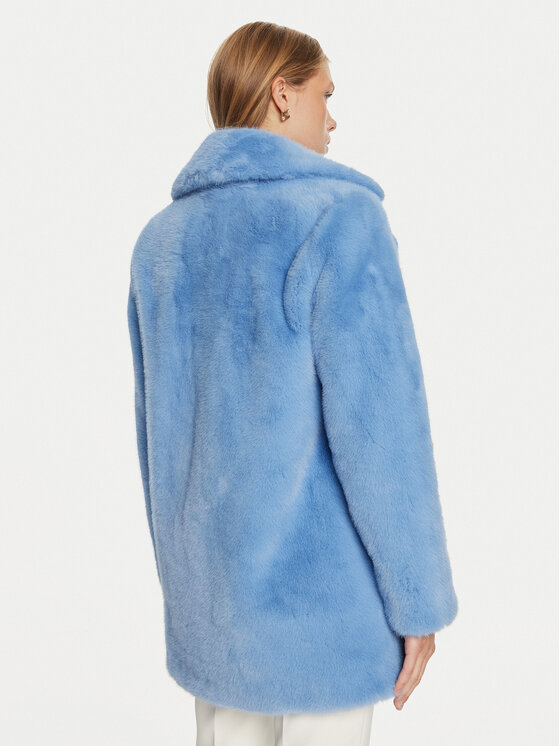 Fracomina Fracomina Pelzmantel FR24WC4004O44501 Blau Regular Fit