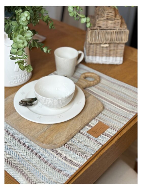 Sweet Living Sweet Living Podkładka Podkładka na stół Riverhead Weave Miętowe Pasy SL Collection Turkusowy