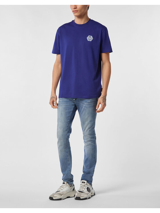 PHILIPP PLEIN PHILIPP PLEIN T-Shirt 24617 Niebieski jasny Regular Fit