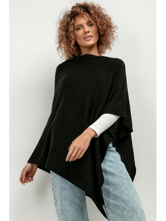 Ponczo Tessita, Czarny, T419/12/OneSize